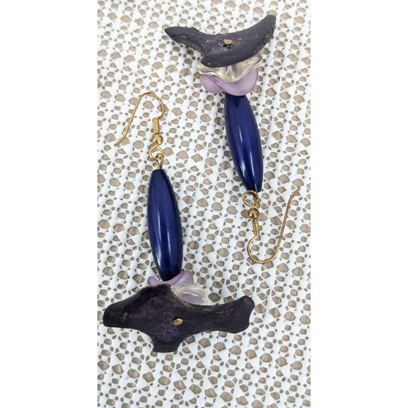 Vintage to Now Purple Earring Lot Stud Dangle Pierced Fashion Wear Craft - Picture 6 of 6